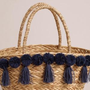 Lunare– Borsa Coffa Donna in Paglia Naturale Traforata pizzo Grande Vimini Mare Spiaggia Palma Decorata