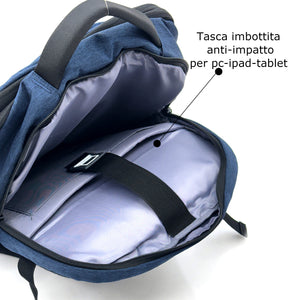 ORION - Zaino Uomo Antifurto Impermeabile USB – Elegante e Capiente per Scuola, Lavoro o Viaggio