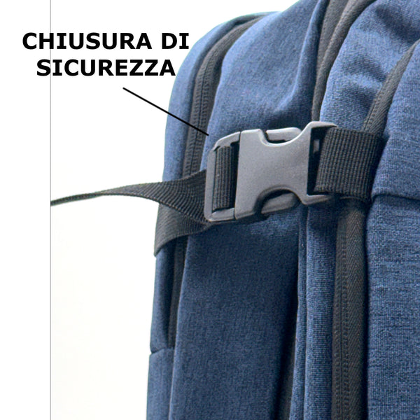 IMPACT - Zaino Uomo Antifurto Impermeabile USB – Elegante e Capiente per Scuola, Lavoro o Viaggio