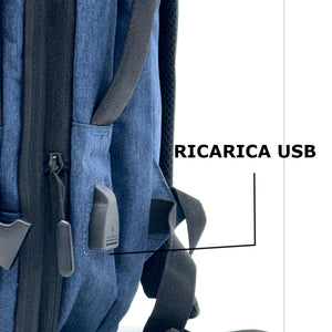 ORION - Zaino Uomo Antifurto Impermeabile USB – Elegante e Capiente per Scuola, Lavoro o Viaggio