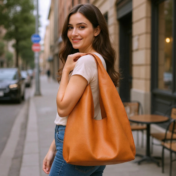 2in1 Borsa + borsetta omaggio GYOIAMEA firmata a sacco hobo secchio capiente a spalla tracolla grande