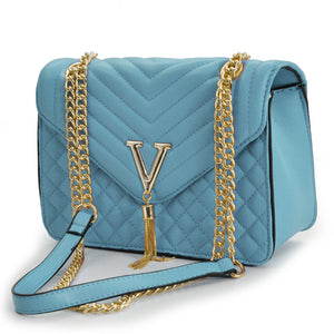 Borsa borsetta V piccola donna pelle casual particolare trapuntata elegante sera
