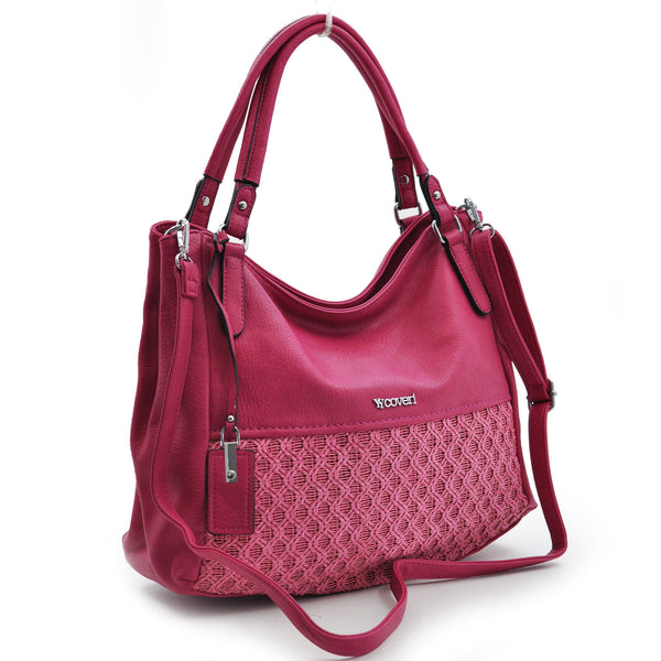 COVERI borsa donna sacco hobo pelle grande spalla grande morbida ricamata nuova