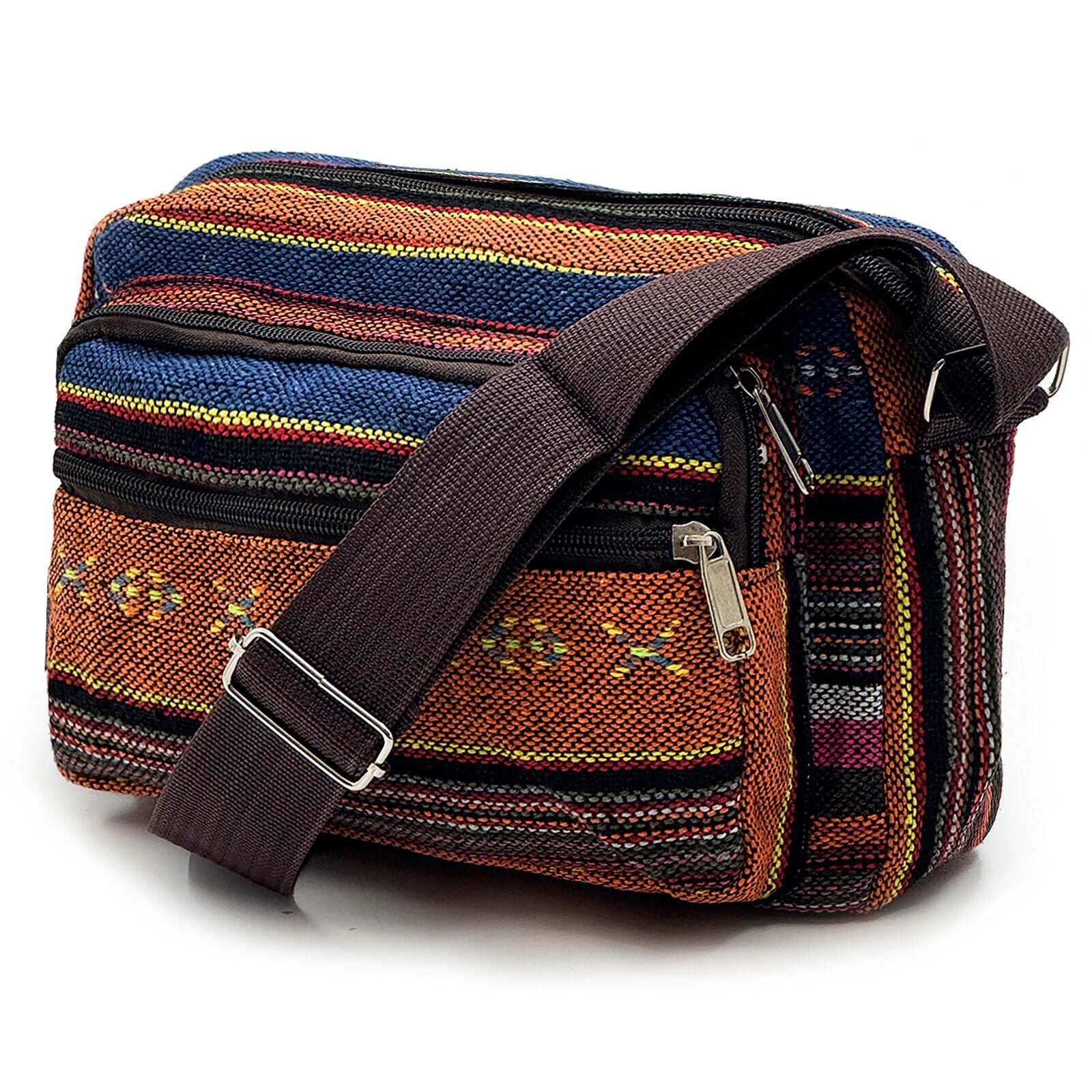 Borsa Donna tessuto nuova Tracolla Multi Tasche piccola zip colorata