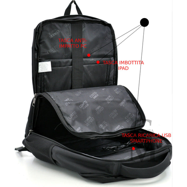ALESSANDRO- Zaino Uomo Antifurto Impermeabile USB – Elegante e Capiente per Scuola, Lavoro o Viaggio