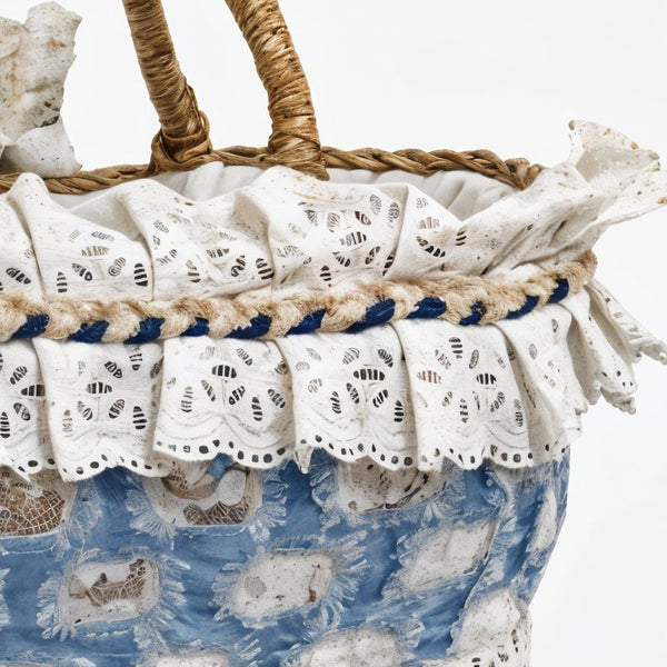 La Fior di Vimini – Borsa Coffa Donna in Paglia Naturale Traforata Grande Vimini Mare Spiaggia Palma Decorata