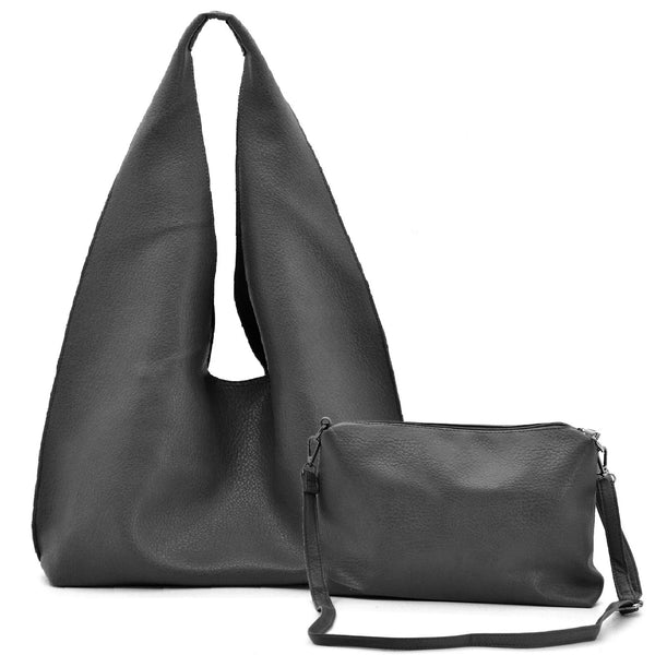 2in1 Borsa + borsetta omaggio GYOIAMEA firmata a sacco hobo secchio capiente a spalla tracolla grande