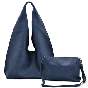2in1 Borsa + borsetta omaggio GYOIAMEA firmata a sacco hobo secchio capiente a spalla tracolla grande