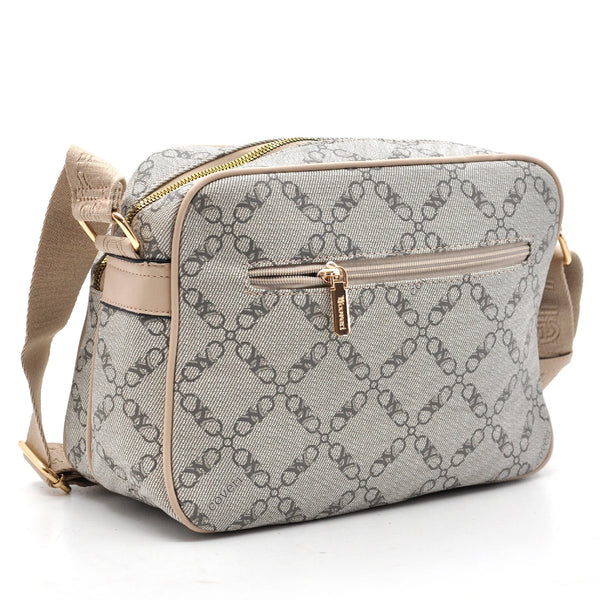 Borsa tracolla firmata YY COVERI in simil pelle pregiata tasche con cerniera fantasia logata originale