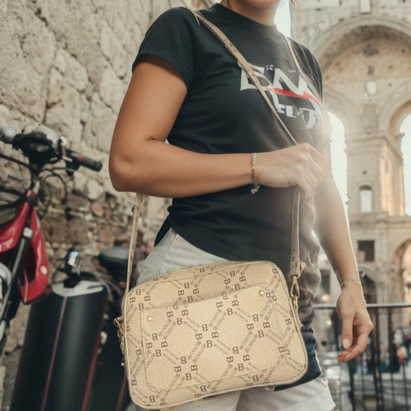 Borsa tracolla firmata B.Cavalli in simil pelle pregiata tasche con cerniera fantasia logata originale