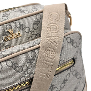 Borsa tracolla firmata YY COVERI in simil pelle pregiata tasche con cerniera fantasia logata originale