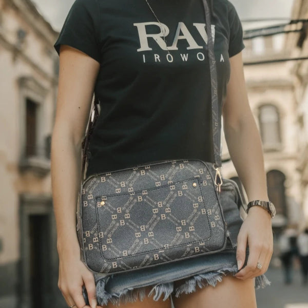 Borsa tracolla firmata B.Cavalli in simil pelle pregiata tasche con cerniera fantasia logata originale