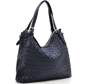 Borsa firmata a sacco hobo secchio capiente a spalla tracolla grande intrecciato