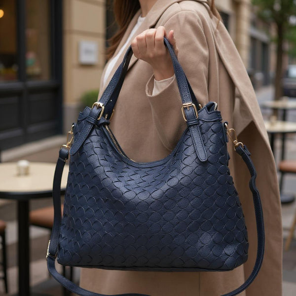 Borsa firmata a sacco hobo secchio capiente a spalla tracolla grande intrecciato