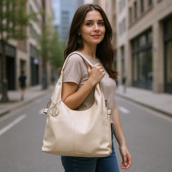 Borsa Burano firmata a sacco hobo secchio capiente a spalla tracolla grande