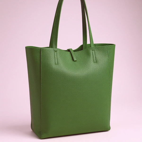 Borsa vera pelle shopping capiente unica tinta nuovo shopping  capiente donna