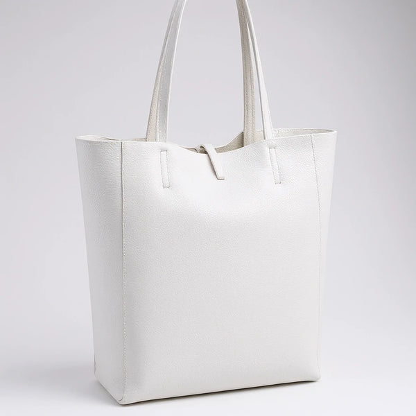 Borsa vera pelle shopping capiente unica tinta nuovo shopping  capiente donna