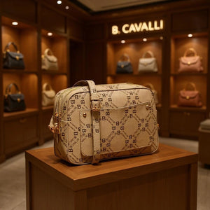 Borsa tracolla firmata B.Cavalli in simil pelle pregiata tasche con cerniera fantasia logata originale