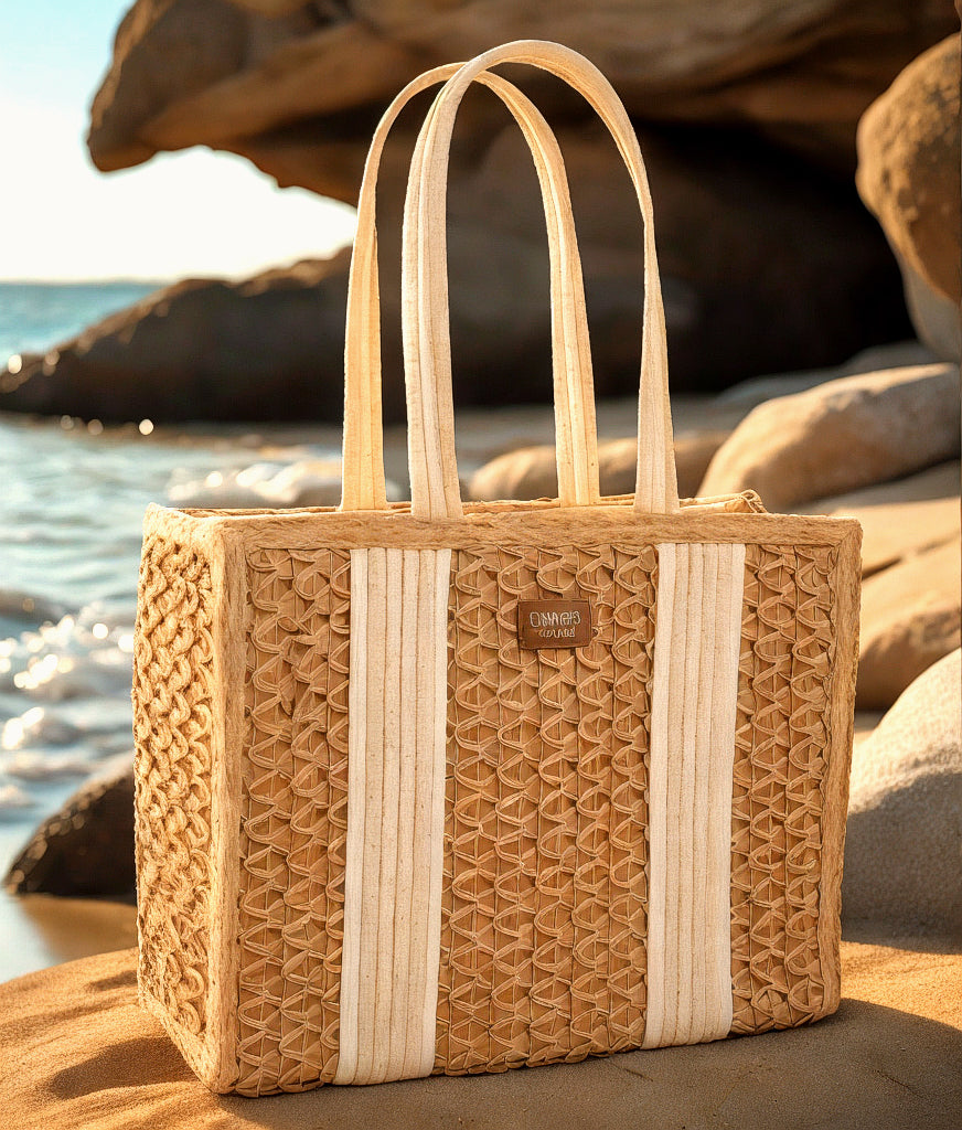 Borsa firmata Coveri Coffa Donna in Paglia Naturale Traforata pizzo Gr