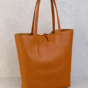 Borsa vera pelle shopping capiente unica tinta nuovo shopping  capiente donna