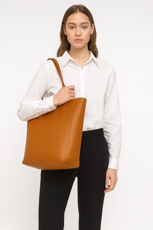 Borsa vera pelle shopping capiente unica tinta nuovo shopping  capiente donna