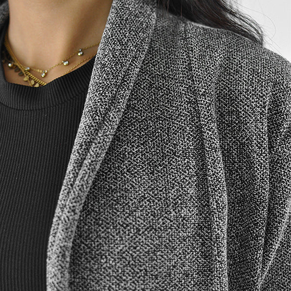Giacca sale e pepe nuova donna elegante blazer morbida aperta tailleur passeggio