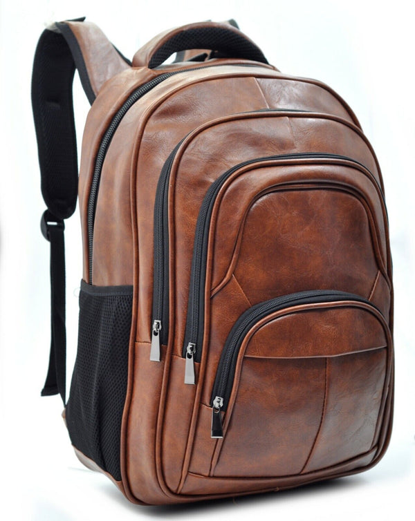 GM zaino uomo pelle grande nero lavoro porta pc viaggio multitasche cinghie moda