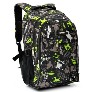 Zaino imbottito scuola fantasia murrales jordan verde superiori impermeabile pc