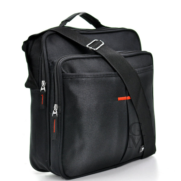 Borsello uomo borsa Or&mi tracolla grande attrezzi tablet Lavoro Tela Nero ipad
