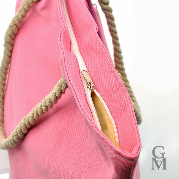 Gyoiamea borsa mare piscina tela grande manici corda fiori fantasia fiorata moda