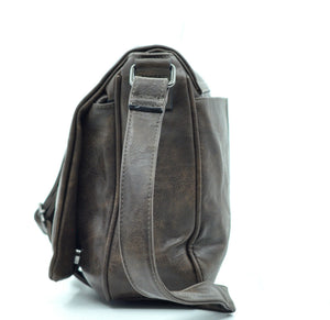 Borsa Uomo Vintage pelle venata Tracolla Messanger Uomo MARRONE grande lavoro