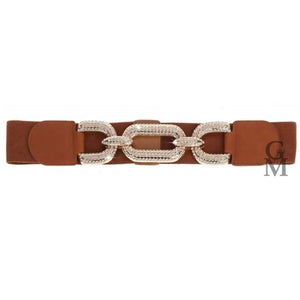 Cintura strass catena cinturone cinta donna larga elastica elegante casual