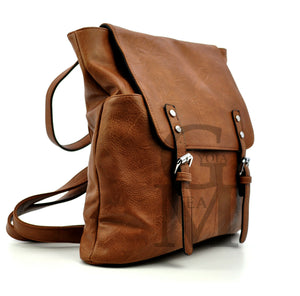 GM borsa zaino 2in1 donna fibbie vintage pelle cuoio scuola spalla tracolla