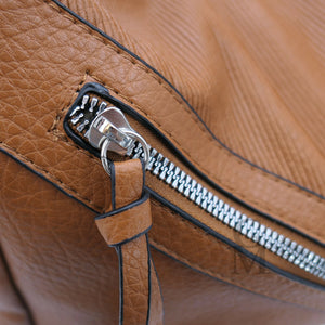 GM Borsa hobo pelle morbida plissettata ricamata zip donna unica tinta spalla