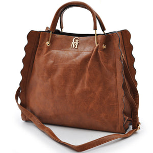 Borsa fisarmonica + borsetta Gyoiamea firmata morbida spalla donna pelle