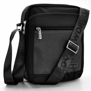 Pack 3in1 Borsello coveri uomo nero + portafoglio + cintura in vera pelle italy