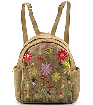 Zaino zainetto donna paglia fantasia fiori floreale donna estivo ricamato mare
