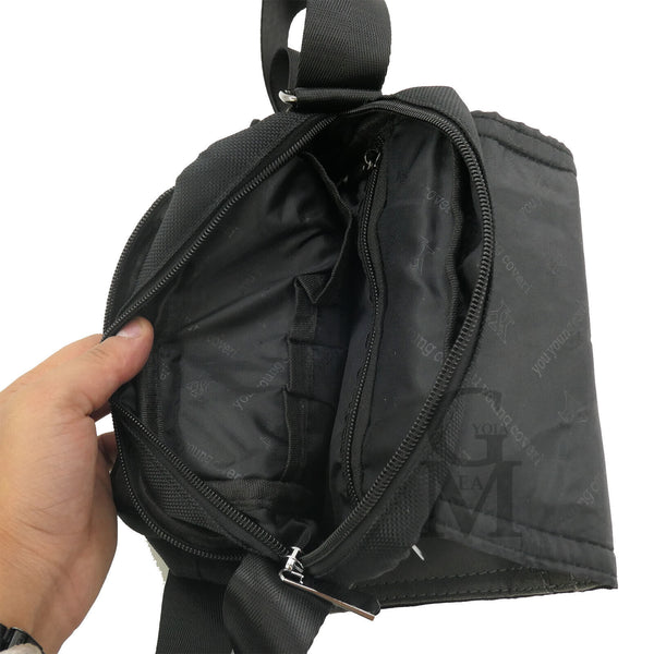 Borsello nuovo nylon pelle vintage grigio tessuto impermeabile uomo tracolla