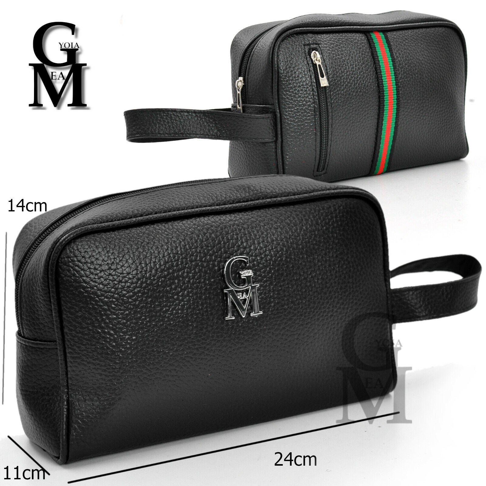 Pochette originale GM MODA uomo borsa mano pelle nero sport cintura uo