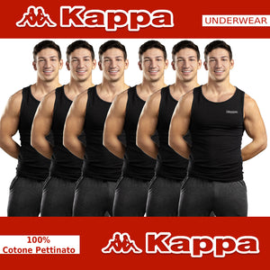6 Pack Canotta canottiera casual notte sport Uomo KAPPA  Intima SlimFit Cotone