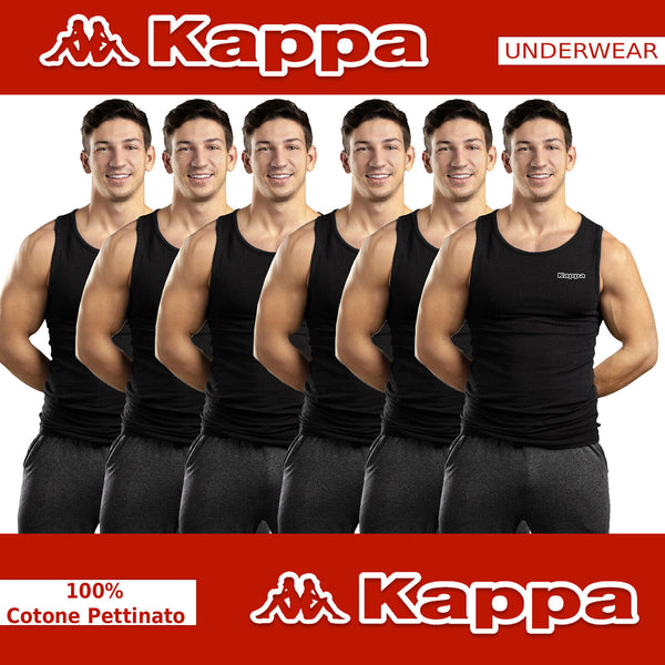 6 Pack Canotta canottiera casual notte sport Uomo KAPPA  Intima SlimFit Cotone