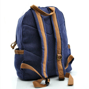 Zaino uomo donna canvas tela pelle grande lavoro scuola porta pc viaggio tessuto