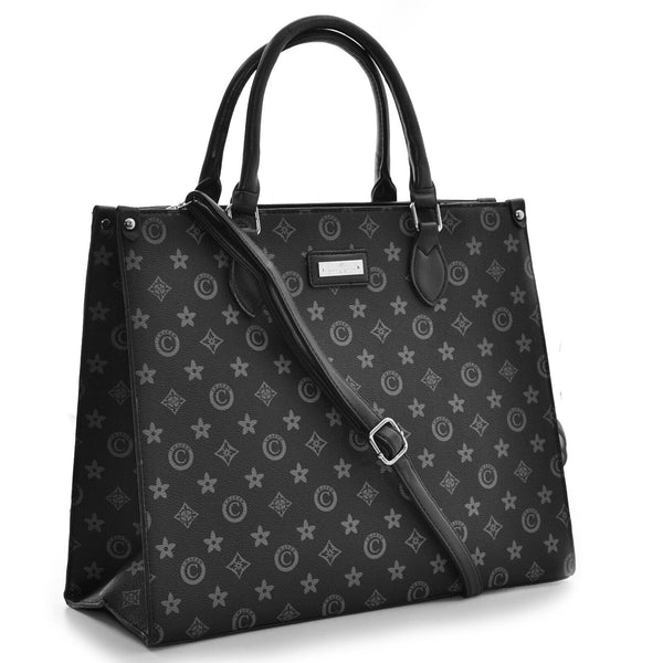 Borsa originale firmata COVERI nera tracolla spalla fantasia fiori gigante nuova