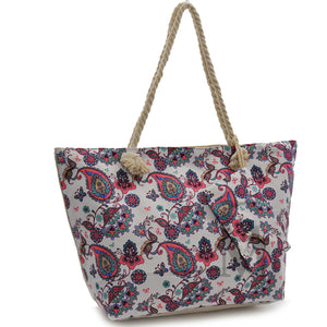 Gyoiamea borsa mare piscina tela grande manici corda fiori fantasia fiorata moda