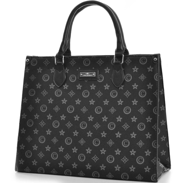 Borsa originale firmata COVERI nera tracolla spalla fantasia fiori gigante nuova