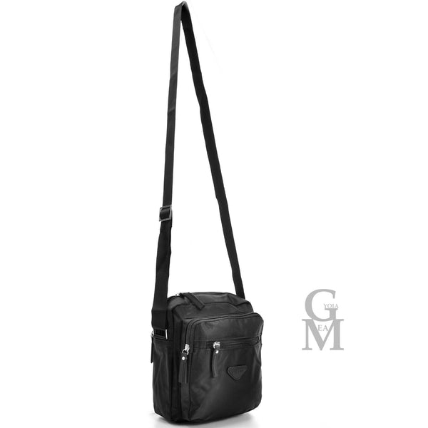 Borsello uomo tessuto impermeabile nylon Or&mi tracolla zip tasche lavoro Nero