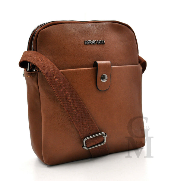 Pack 3in1 Borsello uomo A. Basile + portafoglio + cintura in vera pelle italy 04