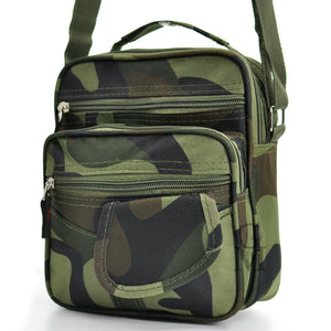 Borsello 6 tasche uomo fantasia militare mimetico borsellino tessuto tracolla