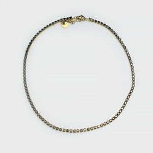 Gyoiamea Collana uomo donna pietre nere gioiello lunga acciaio inox strass nera