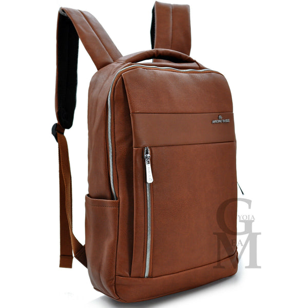 GM italia Zaino vintage uomo pelle grande nuovo USB viaggio marrone notebook pc